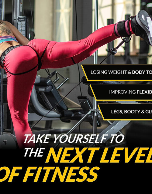 Load image into Gallery viewer, Gym Ankle Strap for Cable Machine (Pair), Adjustable Ankle Straps for Working Out, Neoprene Padded for Glute Kickbacks &amp; Lower Body Exercises, Ankle Cuffs for Men &amp; Women Gym Accessories
