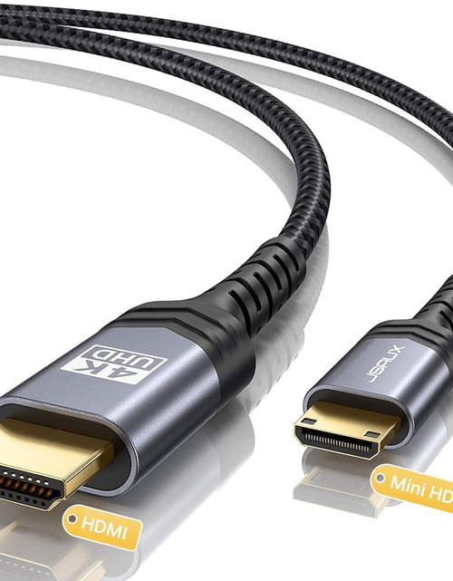 Load image into Gallery viewer, Mini HDMI to HDMI Cable 6FT,  [Aluminum Shell, Braided] High Speed 4K 60Hz HDMI 2.0 Cord, Compatible with Camera, Camcorder, Tablet and Graphics/Video Card, Laptop, Raspberry Pi Zero W -Grey

