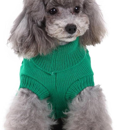 Small Dog Sweaters Knitted Pet Cat Sweater Warm Dog Sweatshirt Dog Winter Clothes Kitten Puppy Sweater (Xx-Small, Green)