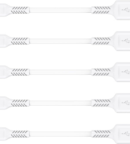 4 Inch USB C Cord Short 5 Pack Durable USB a to USB Type C Cable Fast Charging for Charging Station Compatible with Samsung Galaxy Note 10 20 S10 S20 A20 plus LG (White)