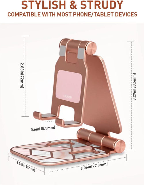 Load image into Gallery viewer, Cell Phone Stand, Foldable Adjustable Phone Mount Holder, Compatible with Iphone 14/Iphone 13/Iphone 12/Iphone 11/Galaxy S22/S21/Pixel 6, Android Smartphones, All Smart Phone (Marble)
