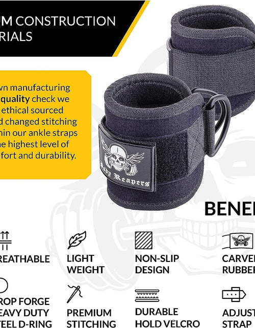 Load image into Gallery viewer, Gym Ankle Strap for Cable Machine (Pair), Adjustable Ankle Straps for Working Out, Neoprene Padded for Glute Kickbacks &amp; Lower Body Exercises, Ankle Cuffs for Men &amp; Women Gym Accessories
