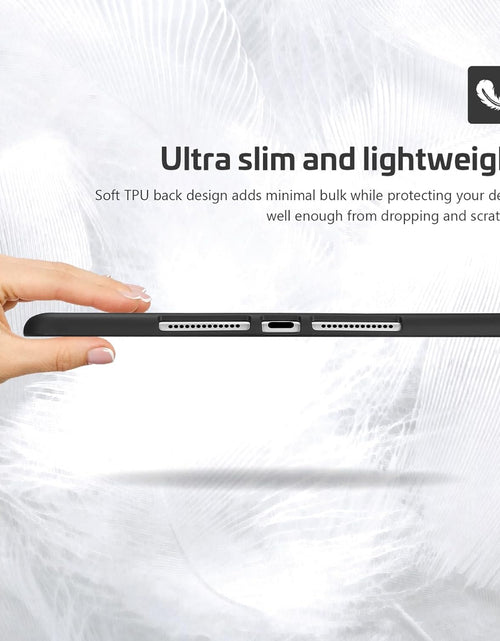 Load image into Gallery viewer, Ipad 10.2 Case (9Th Gen 2021/ 8Th Gen 2020 / 7Th Gen 2019) with Pencil Holder and Soft TPU Back Cover, Slim Steady Stand Protective Case for 10.2" Ipad -Black
