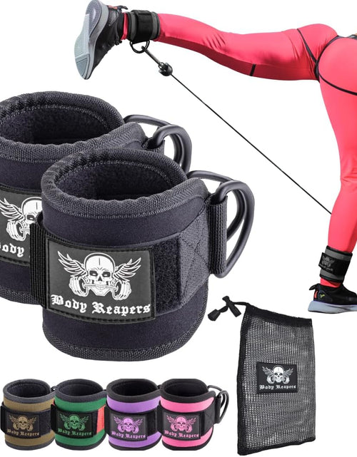 Load image into Gallery viewer, Gym Ankle Strap for Cable Machine (Pair), Adjustable Ankle Straps for Working Out, Neoprene Padded for Glute Kickbacks &amp; Lower Body Exercises, Ankle Cuffs for Men &amp; Women Gym Accessories
