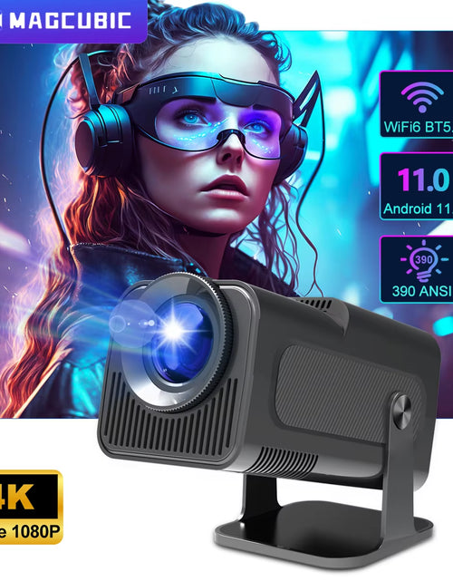 Load image into Gallery viewer, 4K Native 1080P Android 11 Projector 390ANSI HY320 Dual Wifi6 BT5.0 Cinema Outdoor Portable Projetor Upgrated HY300
