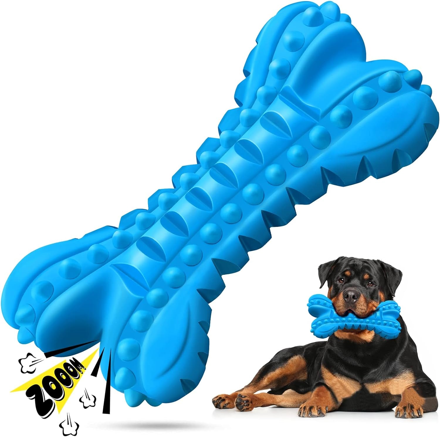 Dog Toys for Aggressive Chewers Large Breed, Durable Dog Chew Toy, Nearly Indestructible Dog Toys for Large Dogs, Tough Natural Rubber Puppy Chew Toys for Medium Dog Teeth Cleaning