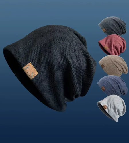 1Pcs Warm Knitted Beanie Hat for Men and Women - Fashionable Solidhip-Hop Style