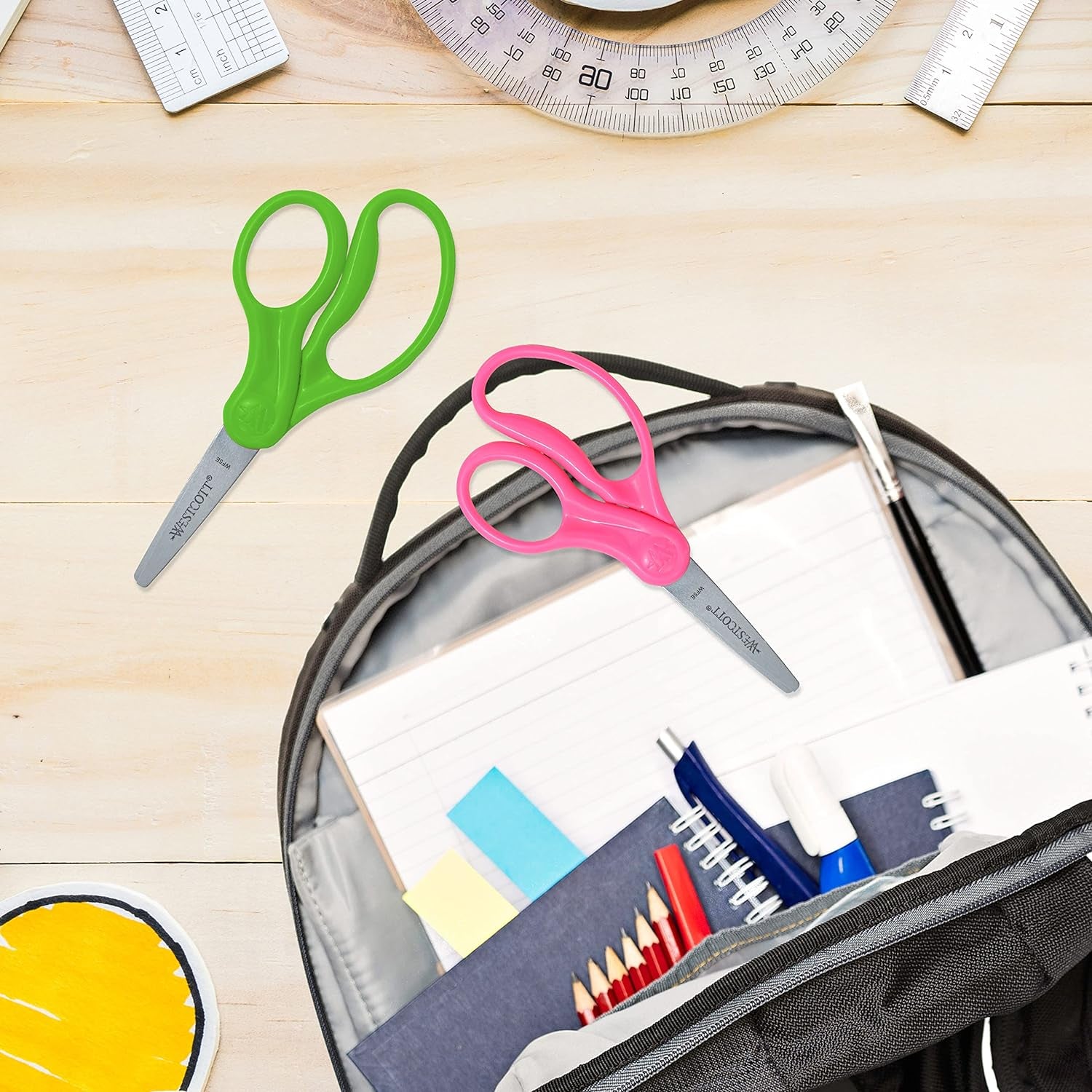 Scissors for Kids, 5’’ Pointed Safety Scissors, Assorted, 2 Pack (13132)