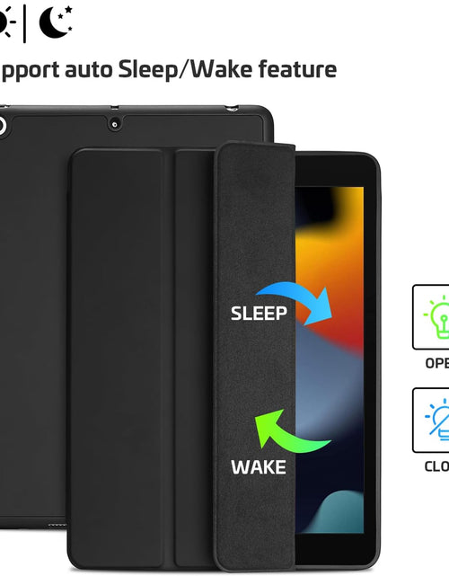 Load image into Gallery viewer, Ipad 10.2 Case (9Th Gen 2021/ 8Th Gen 2020 / 7Th Gen 2019) with Pencil Holder and Soft TPU Back Cover, Slim Steady Stand Protective Case for 10.2" Ipad -Black
