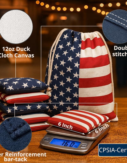 Load image into Gallery viewer, Cornhole Bags All Weather Proof Plastic Pellet Filled Corn Hole Bean Bags Pro Corn Hole Bags Set of 8 Regulation Waterproof Cornhole Bean Bags Canvas Corn Holes Bean Bags
