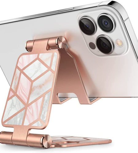 Cell Phone Stand, Foldable Adjustable Phone Mount Holder, Compatible with Iphone 14/Iphone 13/Iphone 12/Iphone 11/Galaxy S22/S21/Pixel 6, Android Smartphones, All Smart Phone (Marble)