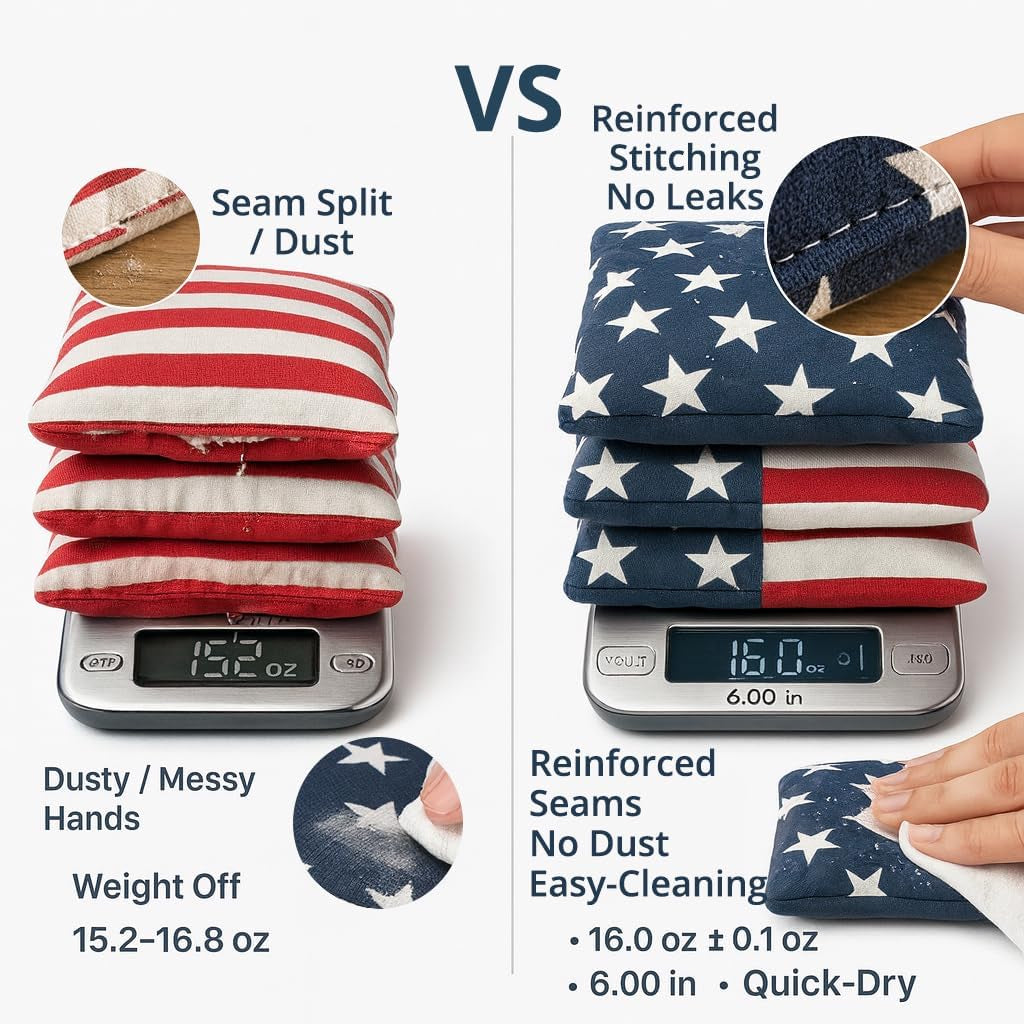 Cornhole Bags All Weather Proof Plastic Pellet Filled Corn Hole Bean Bags Pro Corn Hole Bags Set of 8 Regulation Waterproof Cornhole Bean Bags Canvas Corn Holes Bean Bags