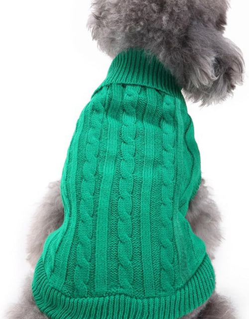 Load image into Gallery viewer, Small Dog Sweaters Knitted Pet Cat Sweater Warm Dog Sweatshirt Dog Winter Clothes Kitten Puppy Sweater (Xx-Small, Green)
